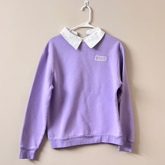 Stephanie Soo Rotten Mango Fanjoy BISS Tennis Orchid Collard Crewneck (Size L) - Picture 1 of 2